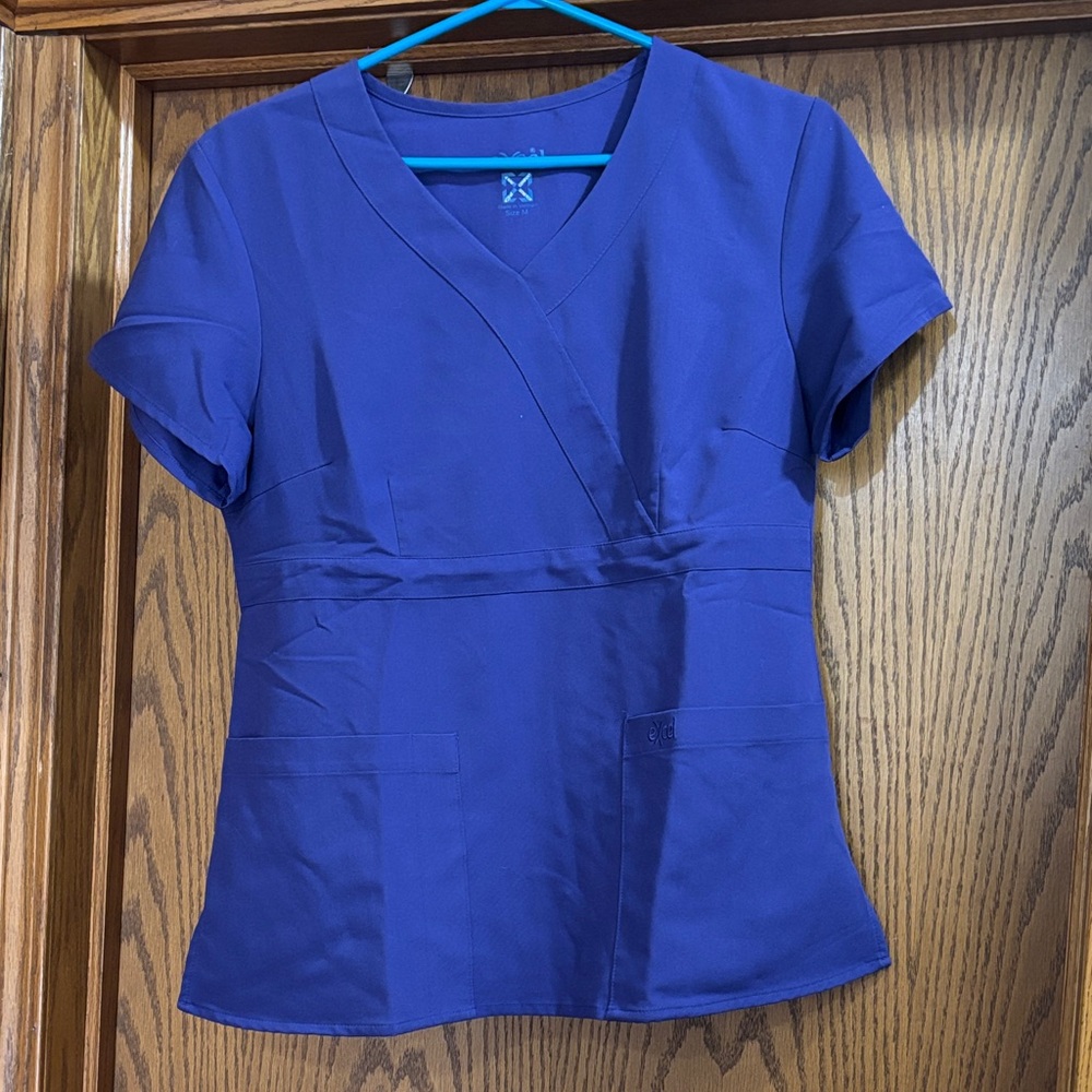 Women's Blue Scrub Top